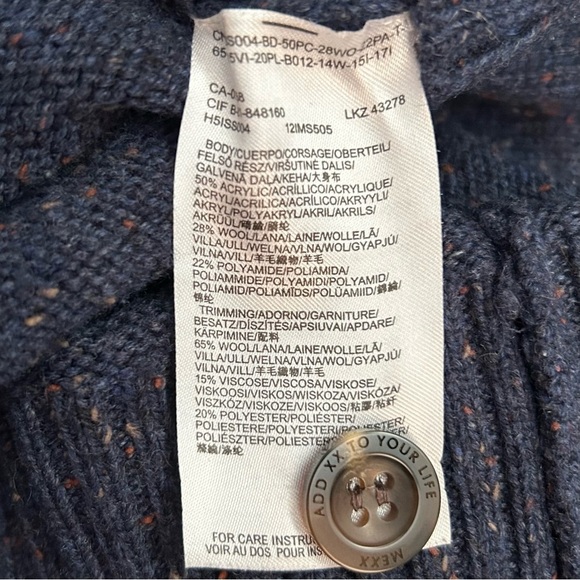 Mexx Men’s Classic Elbow Patch Wool Blend Sweater, Buttons at Neck, Size Sm - Picture 11 of 12